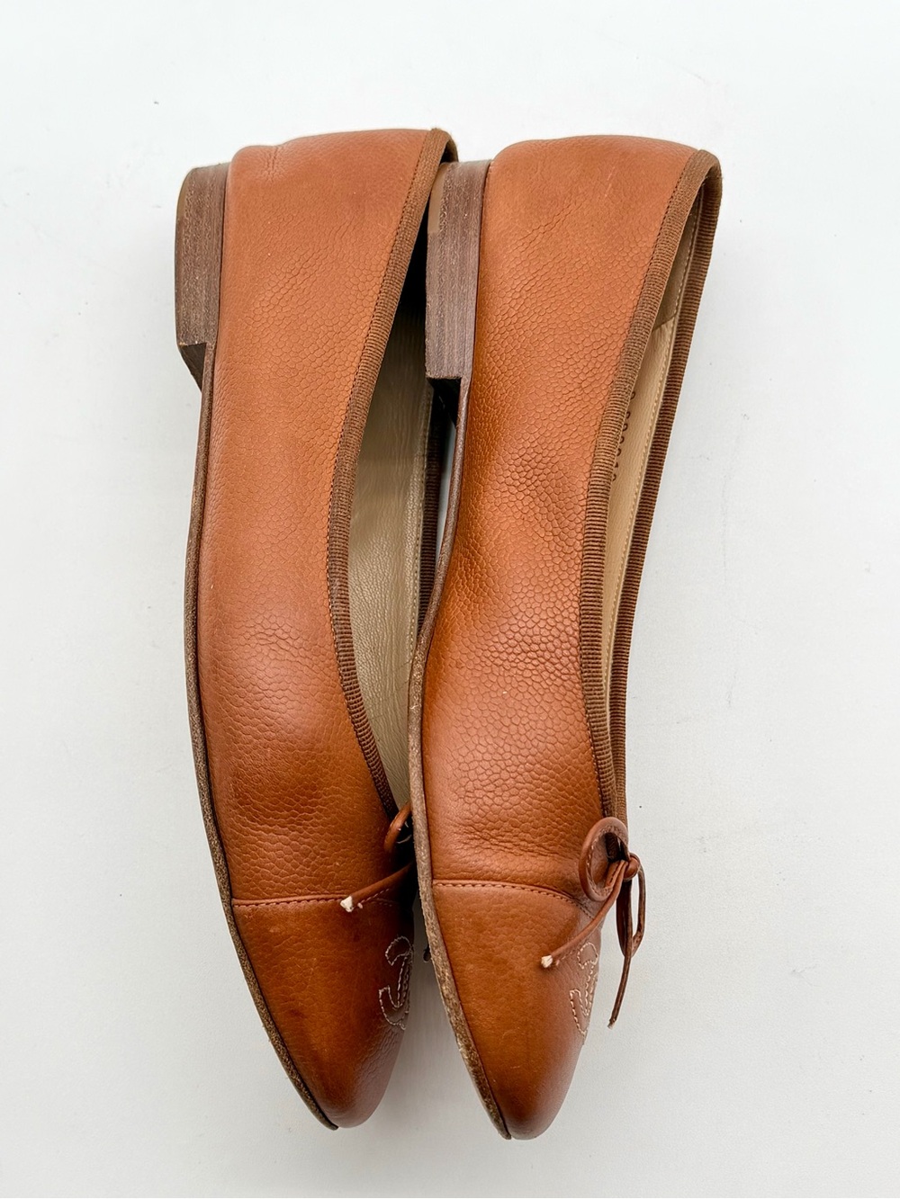 Chanel CC Cap Toe Caviar Leather
Bow Ballet Flats Brown EU 39 US 8.5 - Picture 4 of 12